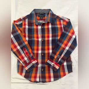 Nautica multicolor long sleeve button down. VGUC. Size Medium (5)